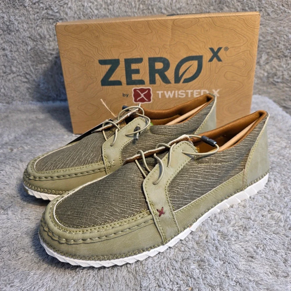 Twisted X Zero-X Aloe Green Casual Moc Toe Shoes Mens 10 NEW‎ MZX0009